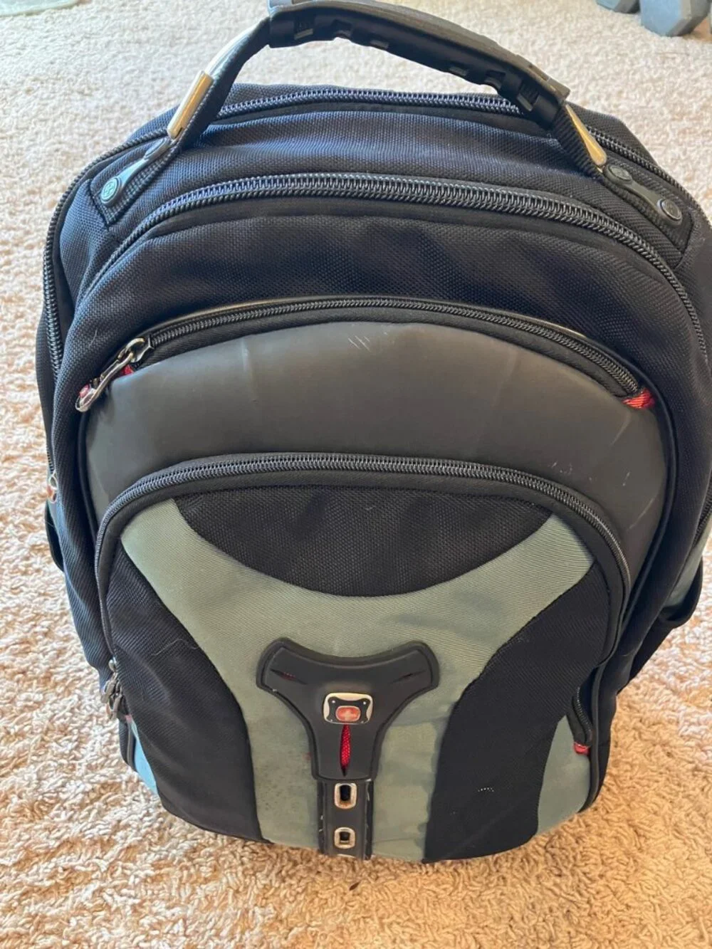 SwissGear by Wenger Laptop Backpack Black Gray Travel School Work Padded